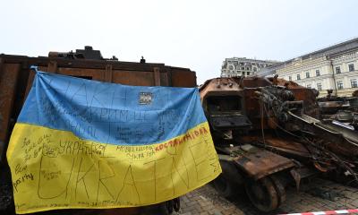 Ukraine flag kampvogn