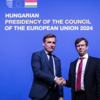 Oliver Röpke, præsident for Det Europæiske Økonomiske og Sociale Udvalg (EØSU) og János Bóka, Ungarns EU-minister