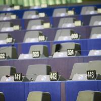 Seats in the hemicycle of the European Parliament in Strasbourg
