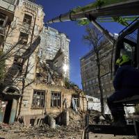 Ukraine bombet bygning